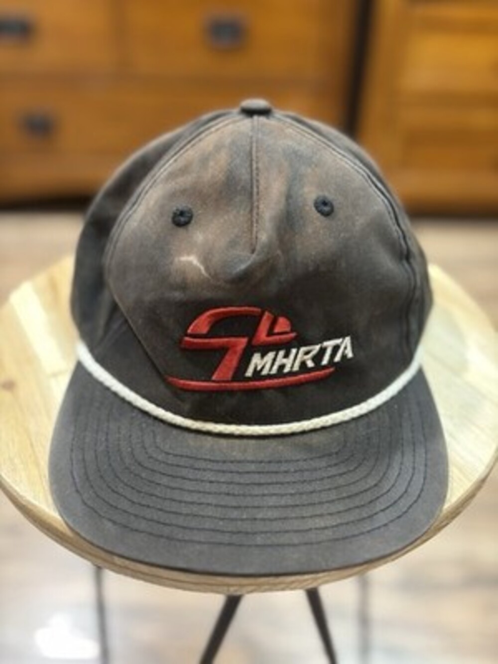 Emblem Trucker Hat Adjustable Solid Black One Size Men vintage